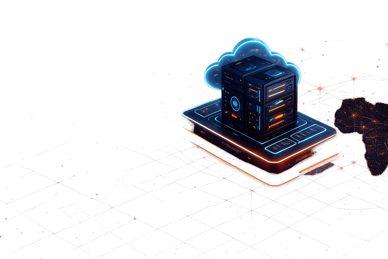 Cloud server hosting illustration