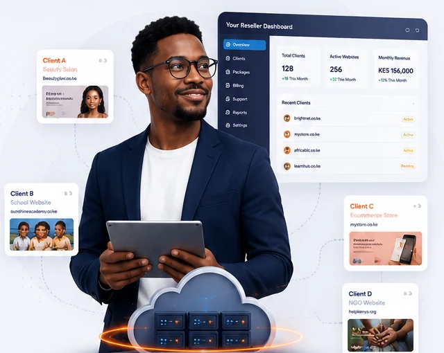 Reseller hosting business owner dashboard and client hosting accounts